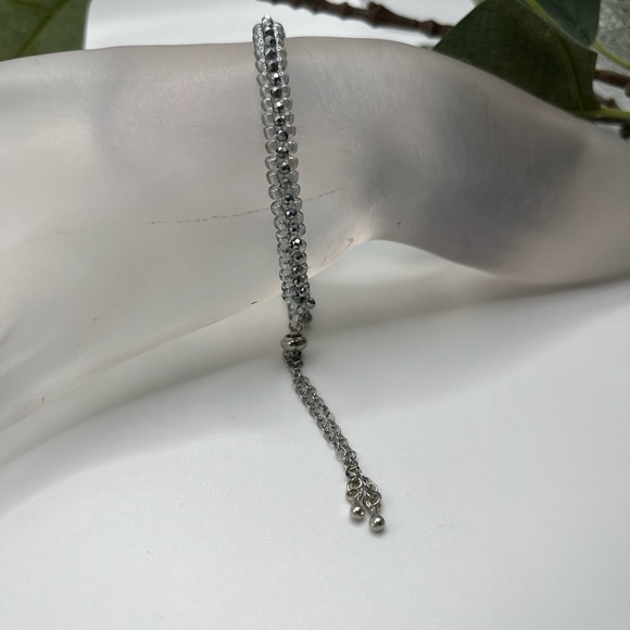 NEW Hand Crafted Gray and Silver Tennis Bracelet - Picture 5 of 8